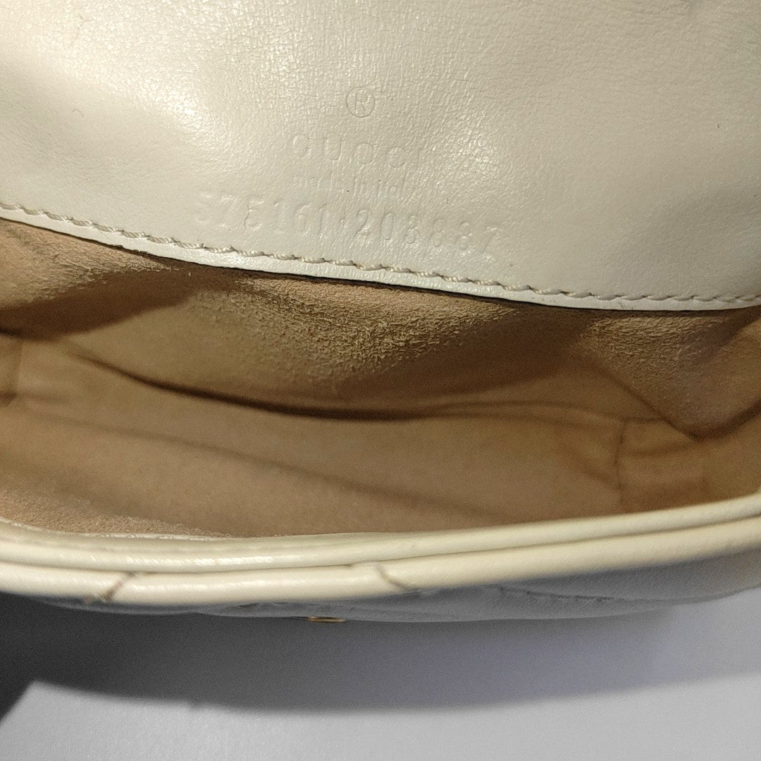 GG Marmont Super Mini Quilted Calfskin White