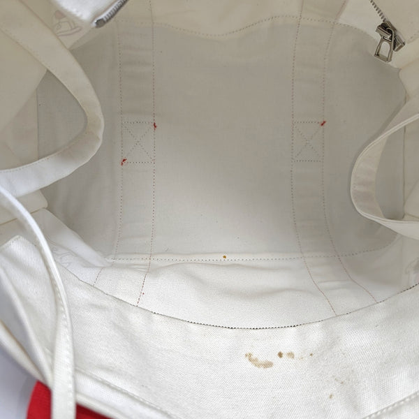 Canvas Top Handle Bag White
