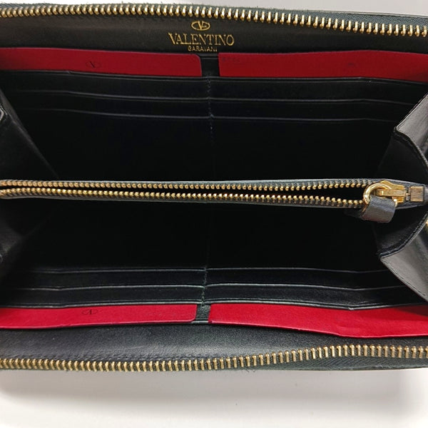 Rockstud Patent Leather Black Wallet