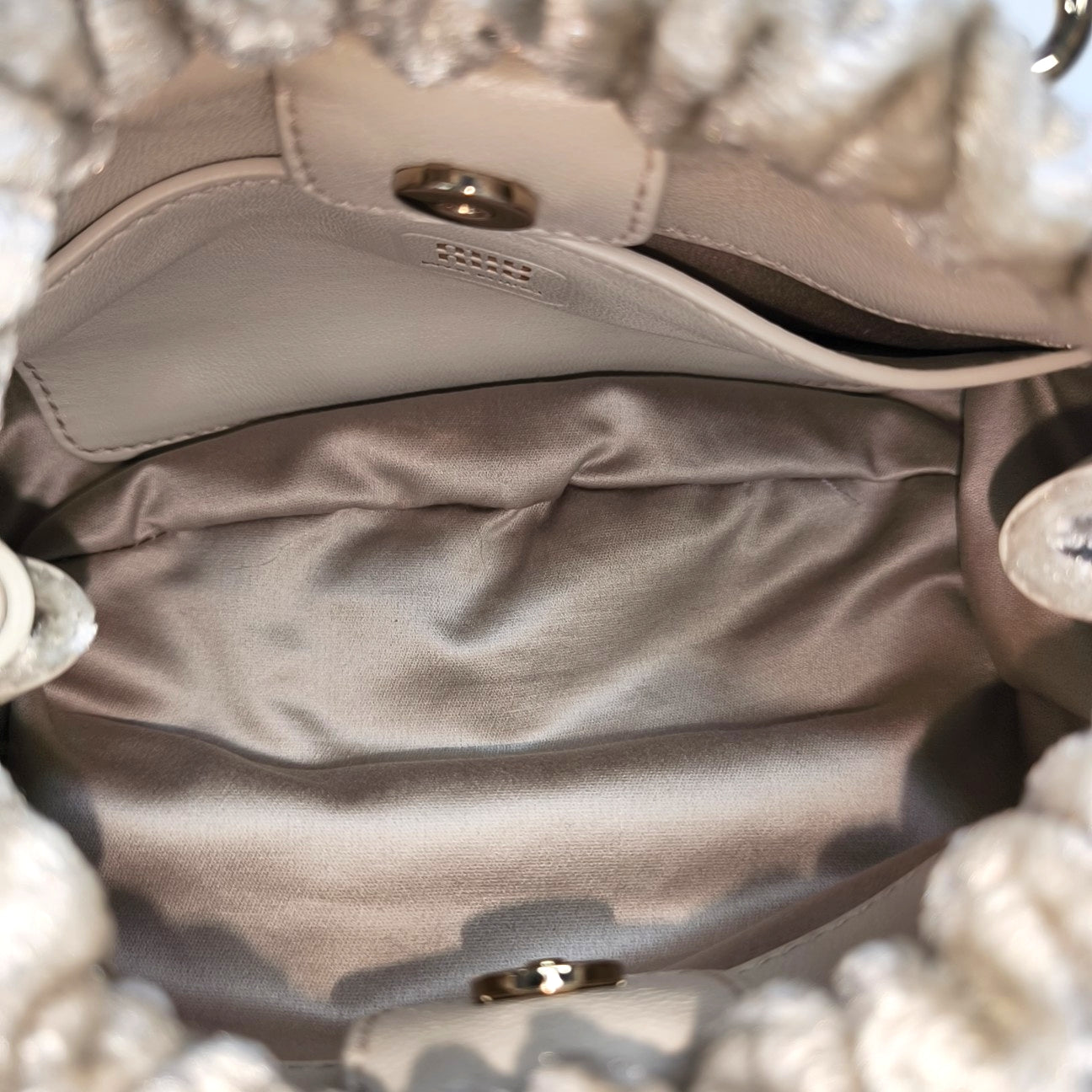 Velvet Top Handle Bag Gray
