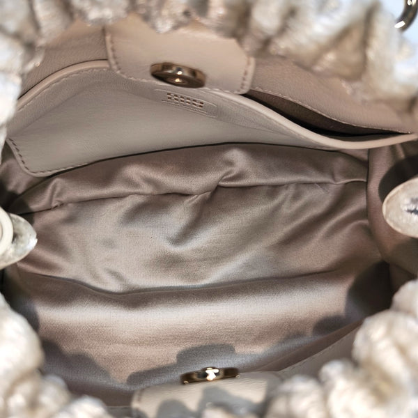 Velvet Top Handle Bag Gray