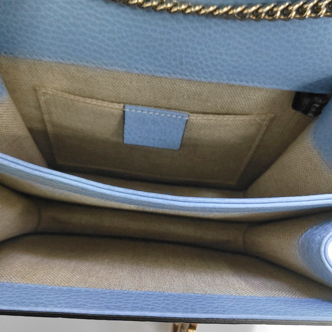 Interlocking G Small Calfskin Blue
