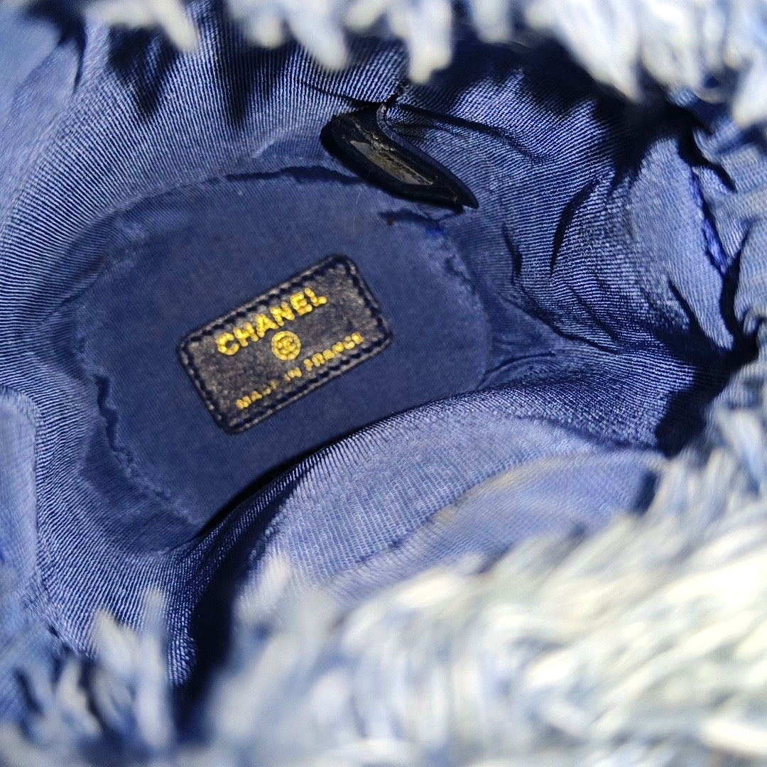DRAWSTRING Mini Quilted Denim Blue