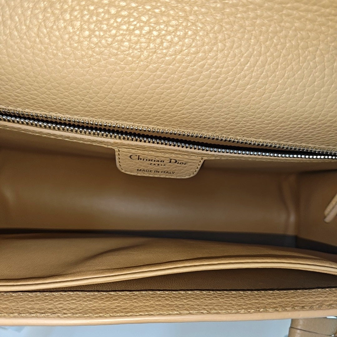 Calfskin Top Handle Bag Beige