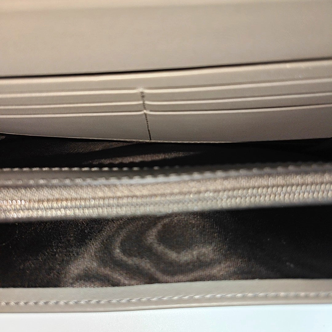 Microguccissima Monogram Calfskin Gray Wallet