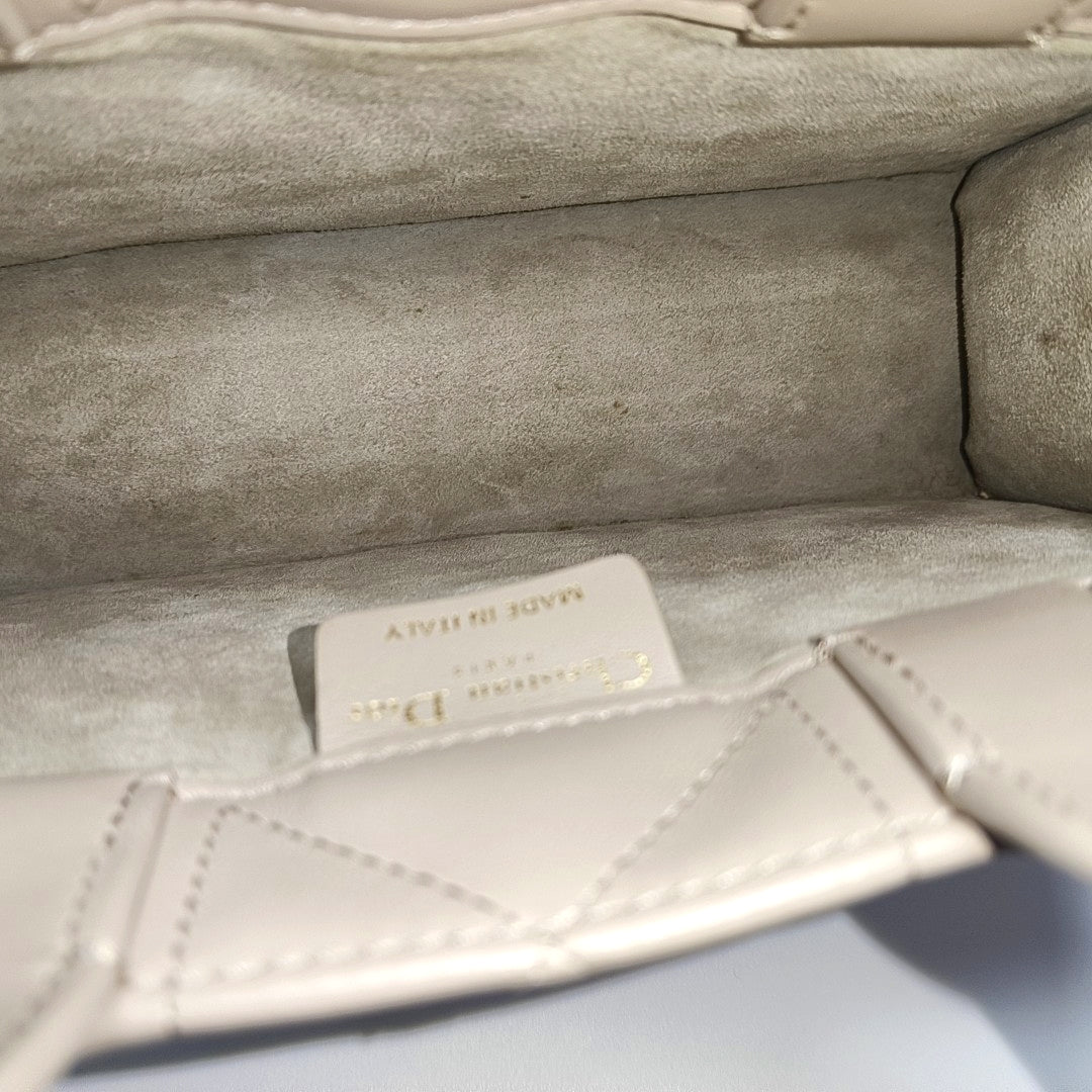 Book Tote Mini Cannage Calfskin Beige