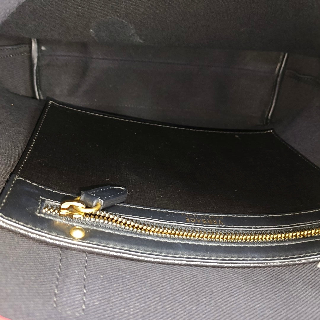 Coated Canvas Tote Bag Black