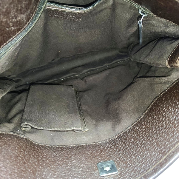 Monogram Canvas Shoulder Bag Brown