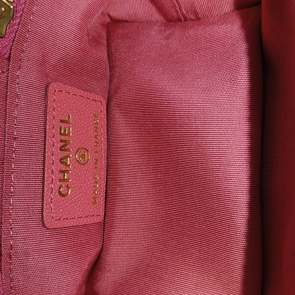 Quilted Grained Calfskin Shoulder Bag Small Red