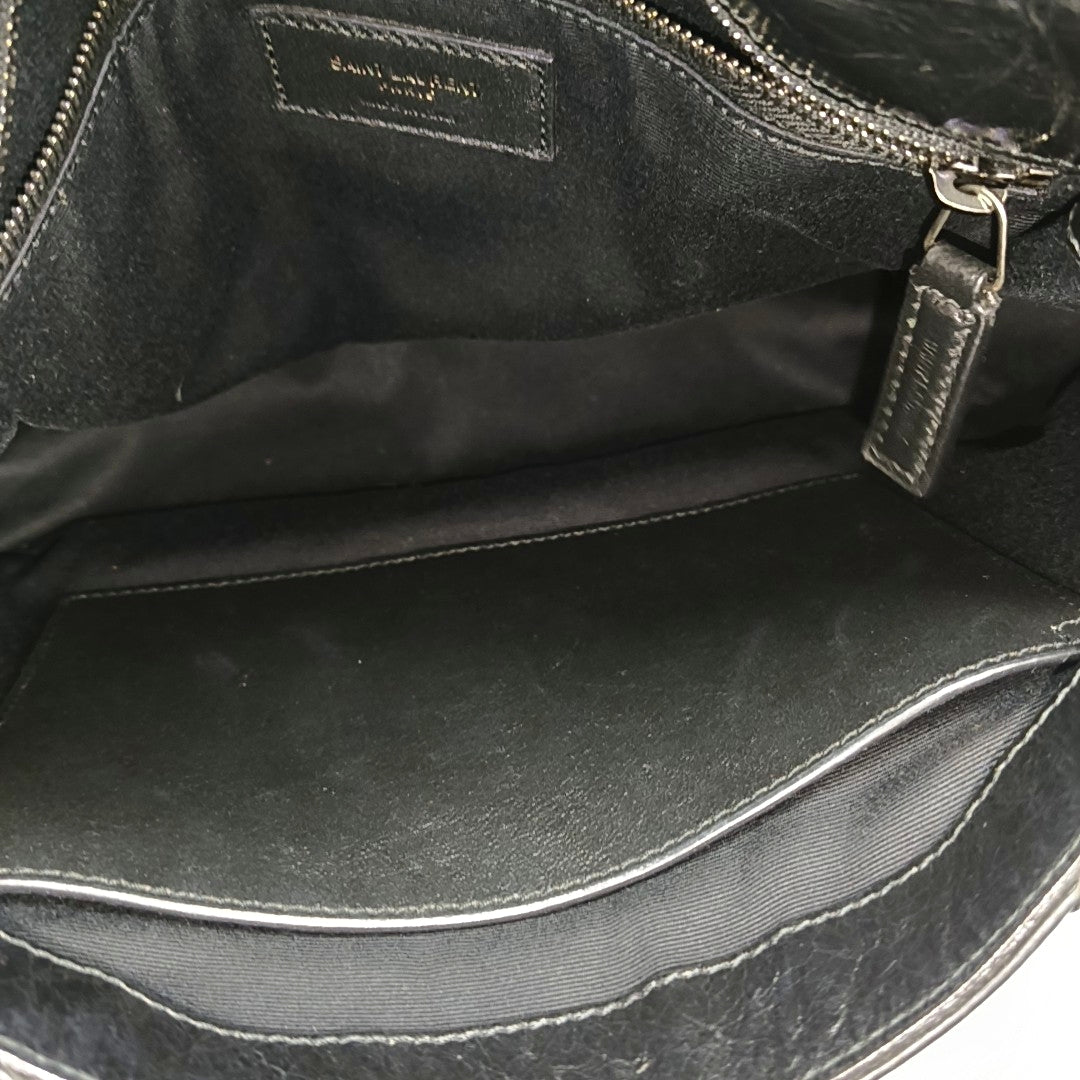 NIKI Medium Chevron Calfskin Black