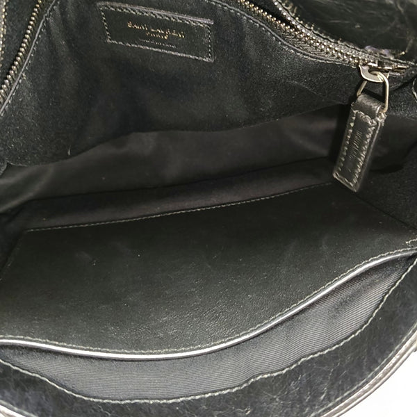 NIKI Medium Chevron Calfskin Black