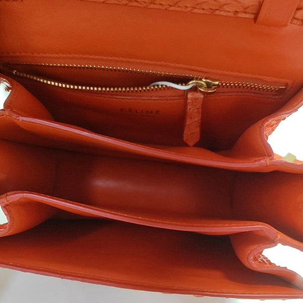 Authenticated pre-owned  CLASSIC BOX Mini Python Orange - Shoulder Bag at Looply