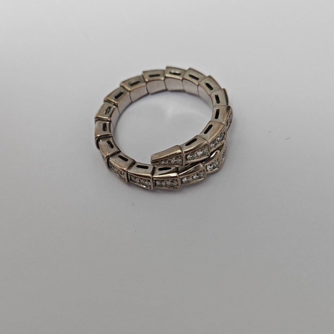 SERPENTI 18k White Gold Silver Ring EU 55