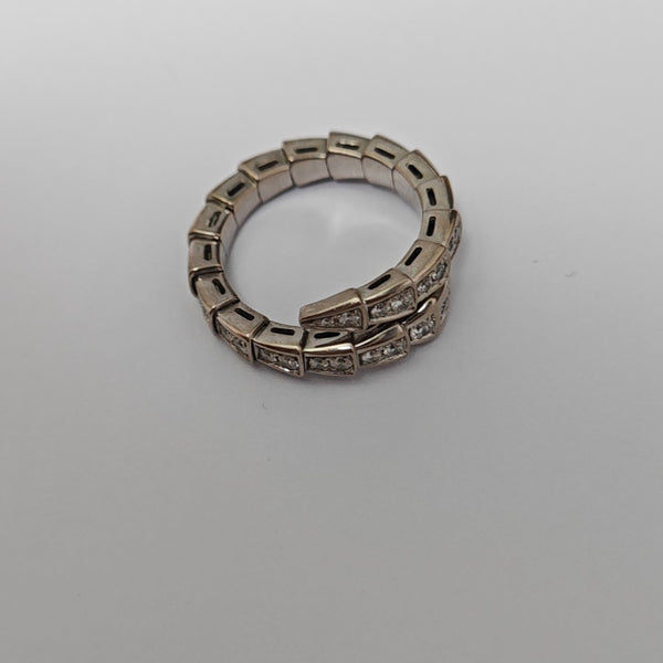 SERPENTI 18k White Gold Silver Ring EU 55