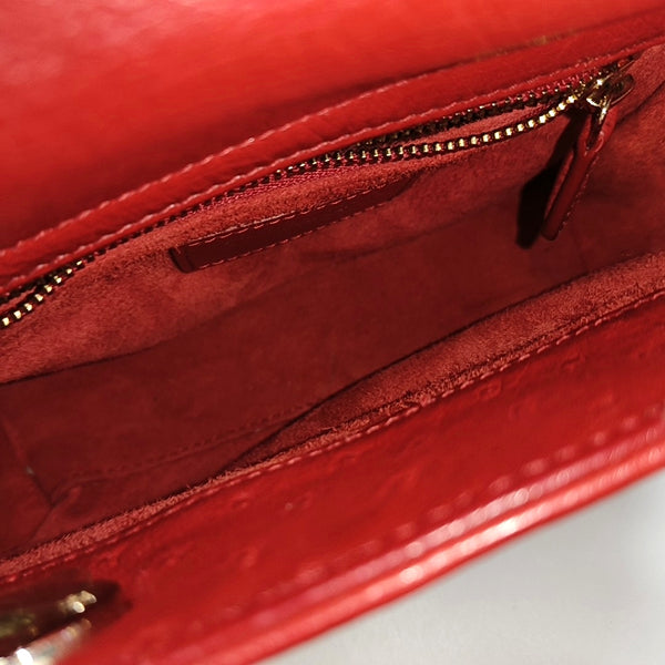 Lady Dior Mini Ostrich Red