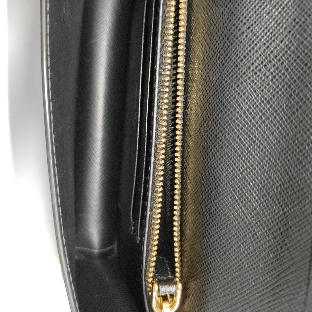 Saffiano Calfskin Shoulder Bag Black