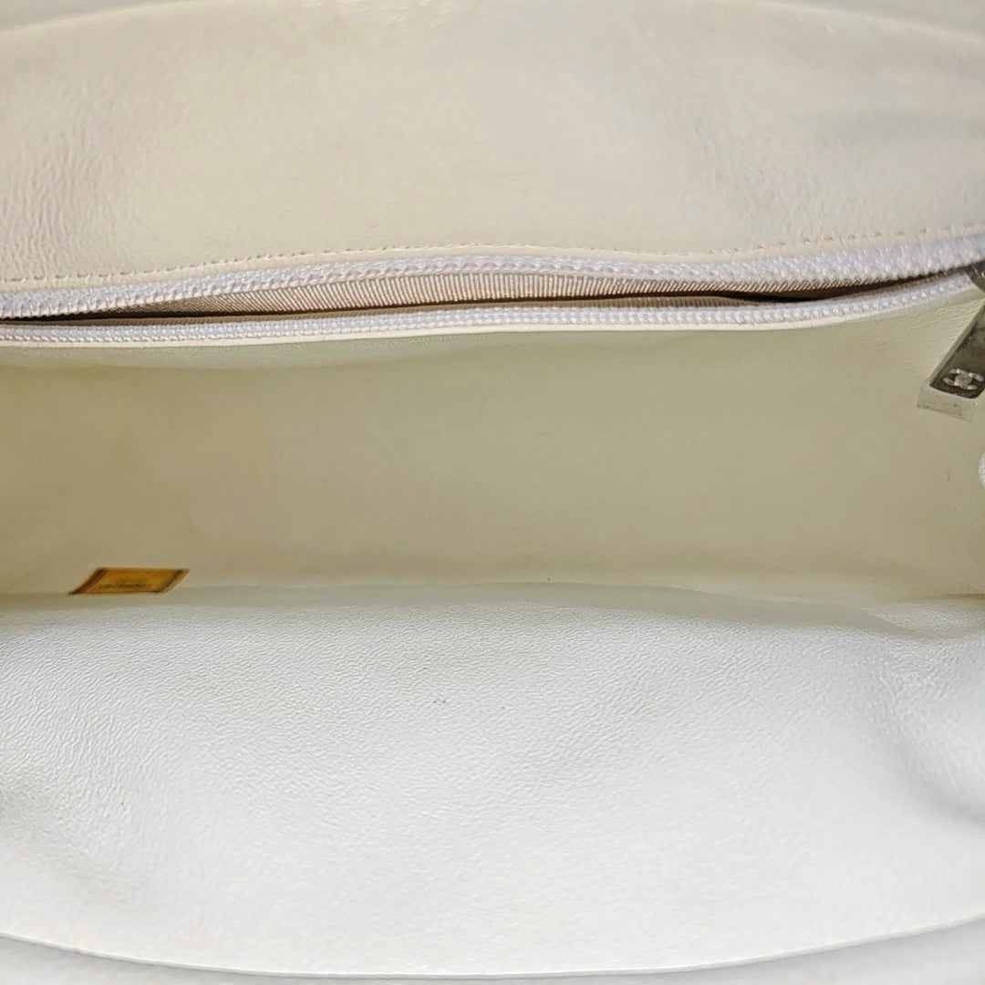 Quilted Lambskin Clutch White