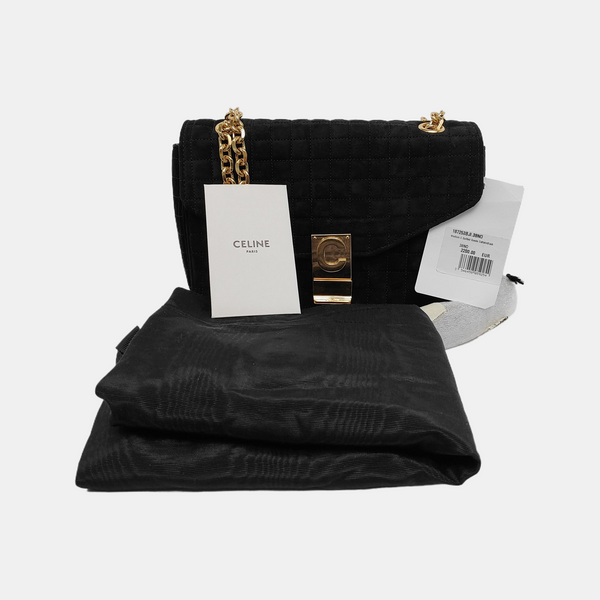Authenticated pre-owned  C Suede Black - Shoulder Bag at Looply