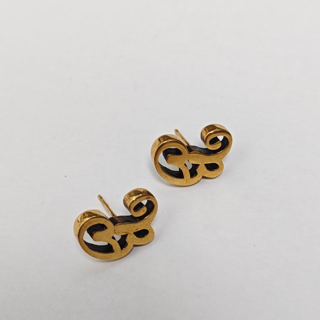Metal Gold Stud Earrings