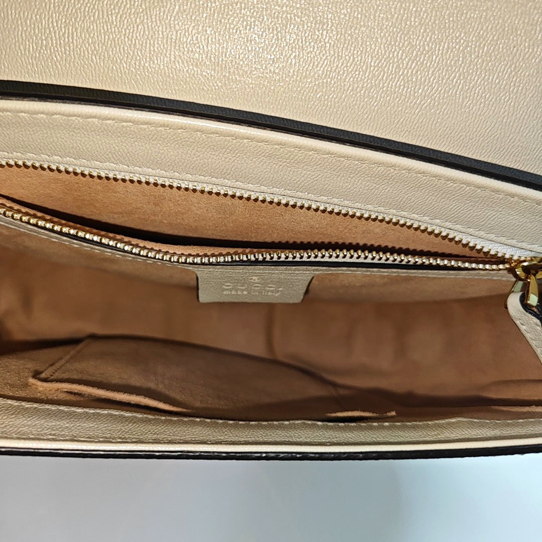 Padlock Small Monogram Coated Canvas Beige