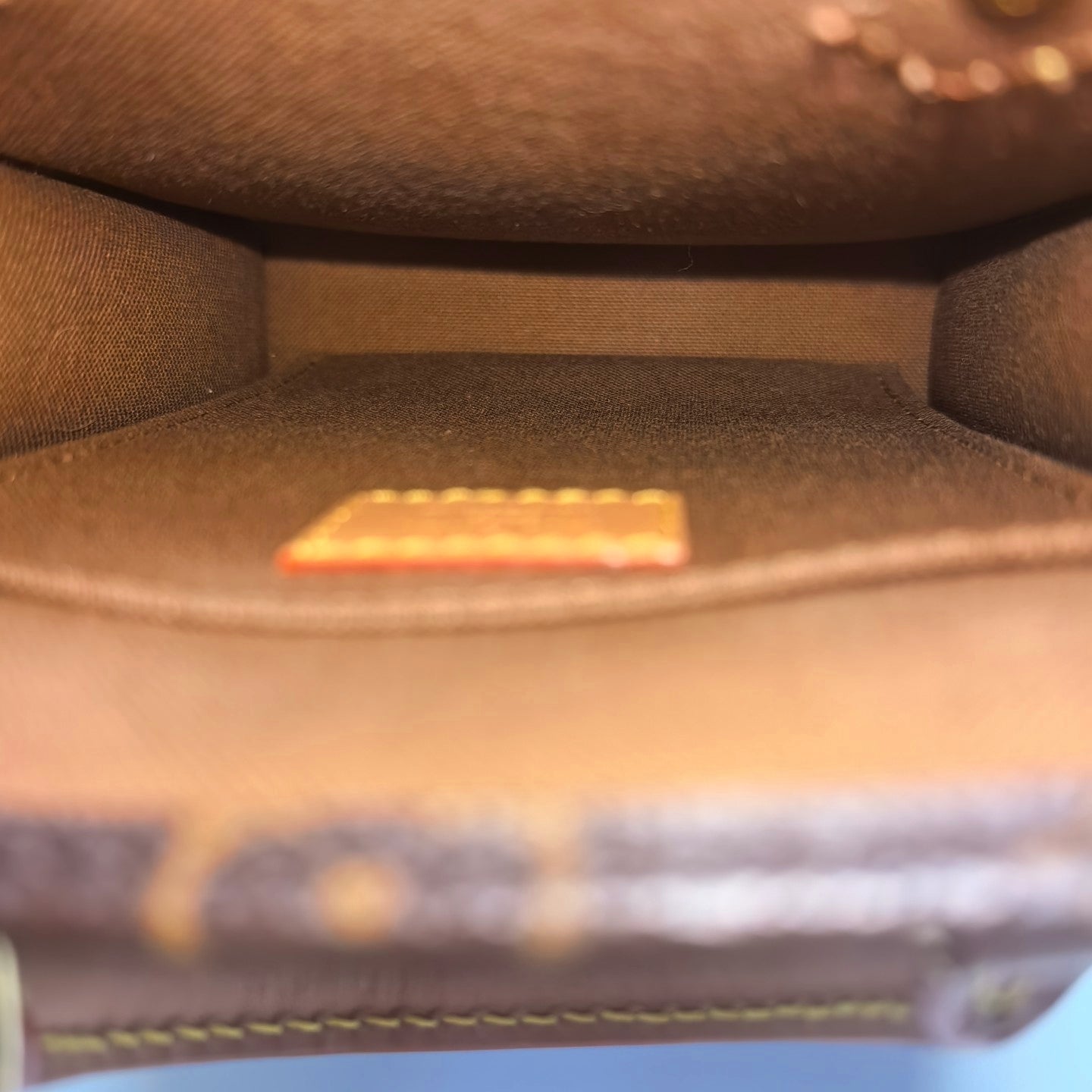 SAC PLAT Mini Monogram Coated Canvas Brown