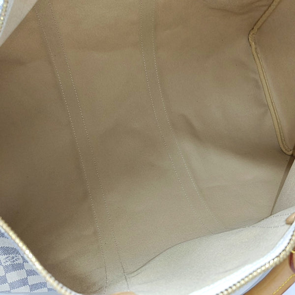 KEEPALL 50 Damier Azur Coated Canvas White