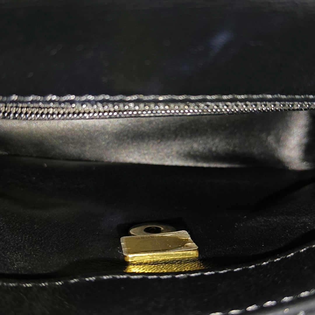 Quilted Lambskin Shoulder Bag Black