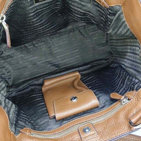 Calfskin Shoulder Bag Brown