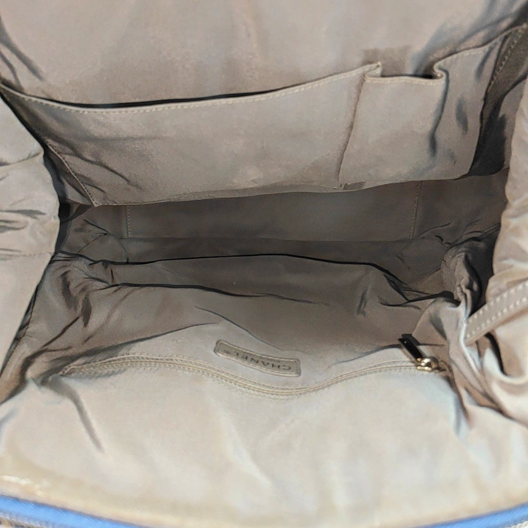 Quilted Calfskin Tote Bag Blue