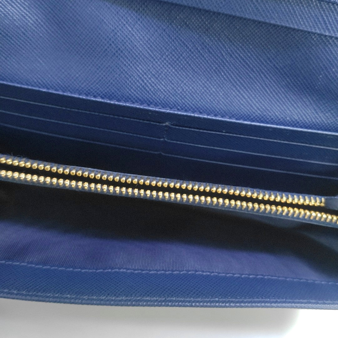 Mini Bag Saffiano Calfskin Blue Wallet