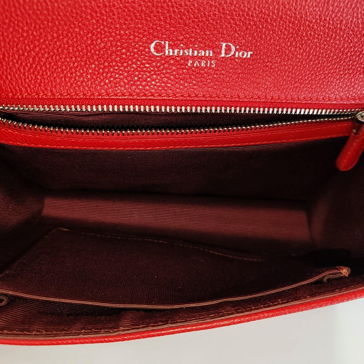 Diorama Small Cannage Calfskin Red