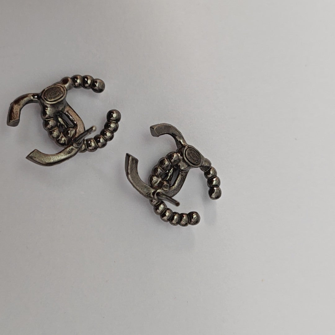Metal Gray Stud Earrings