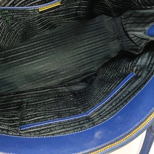 Galleria Large Saffiano Calfskin Blue