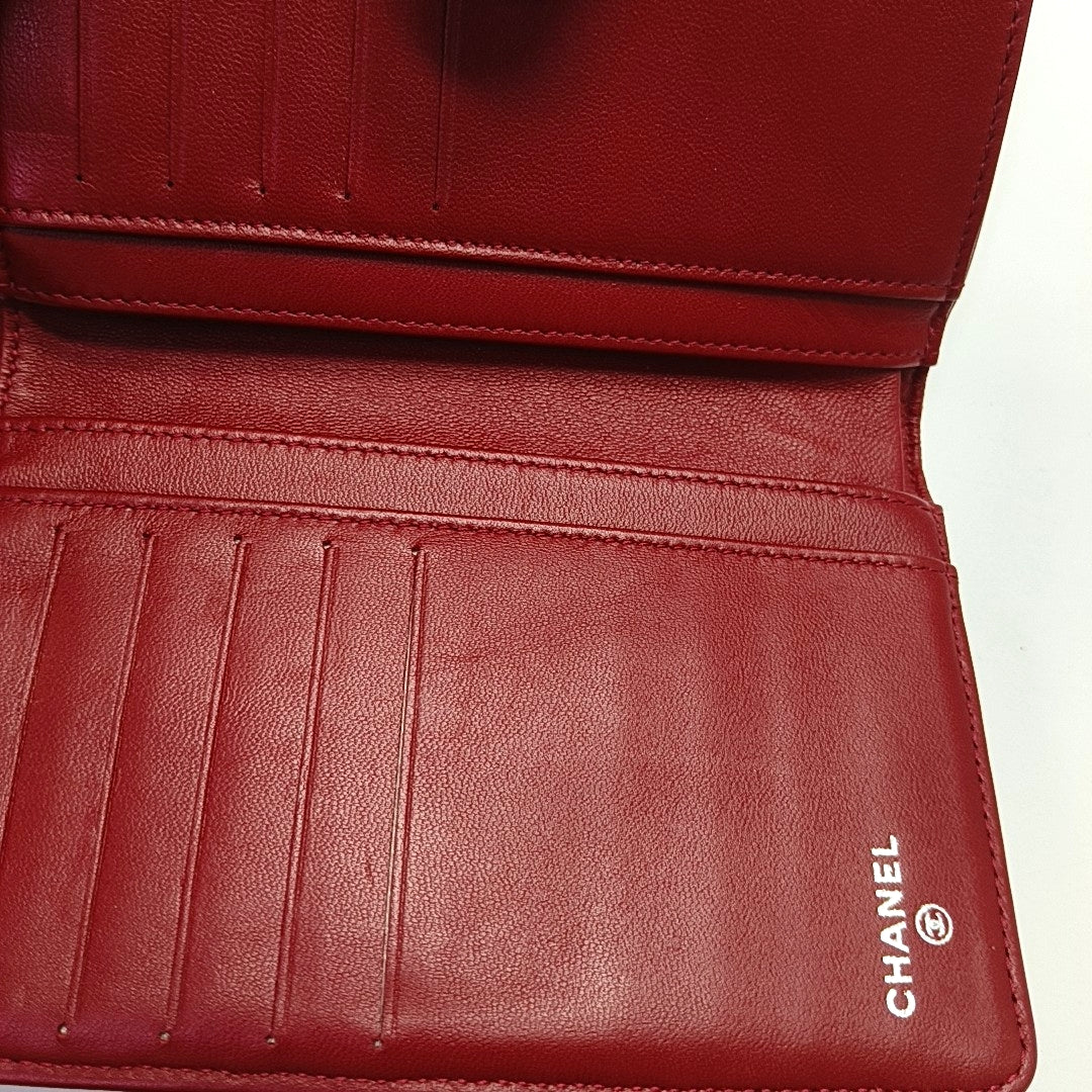 Quilted Python Wallet Red