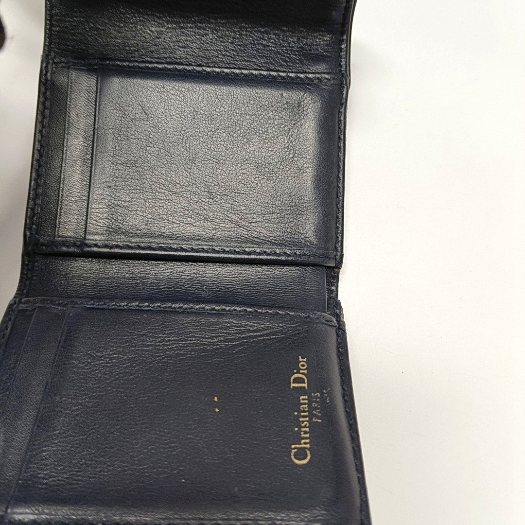 Saddle Mini Oblique Canvas Blue Wallet