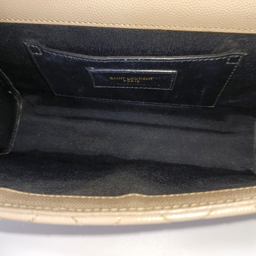 Authenticated pre-owned  ENVELOPE Medium Quilted Calfskin Beige - Shoulder Bag at Looply