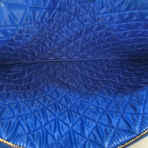 Quilted Lambskin Clutch Large Blue