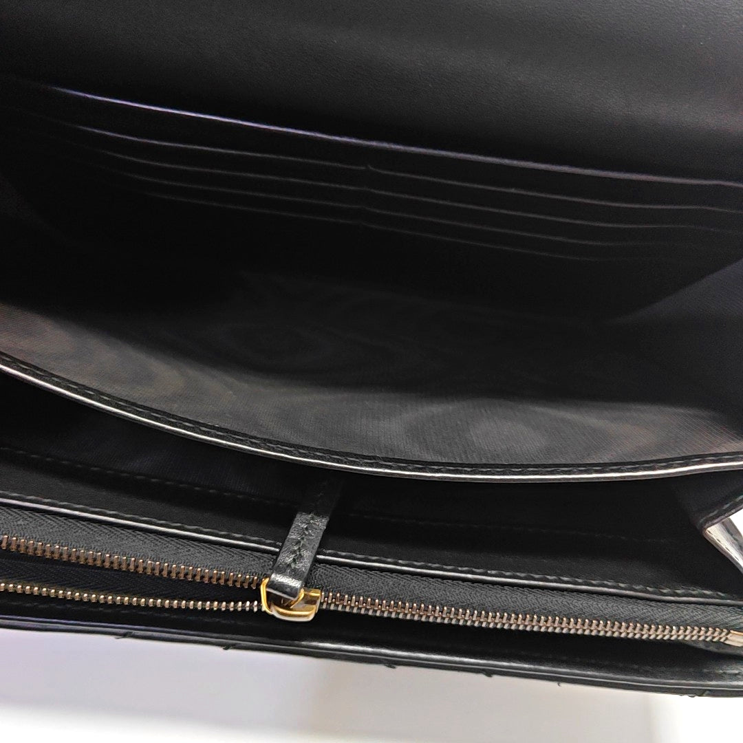 GG Marmont Mini Chevron Calfskin Black
