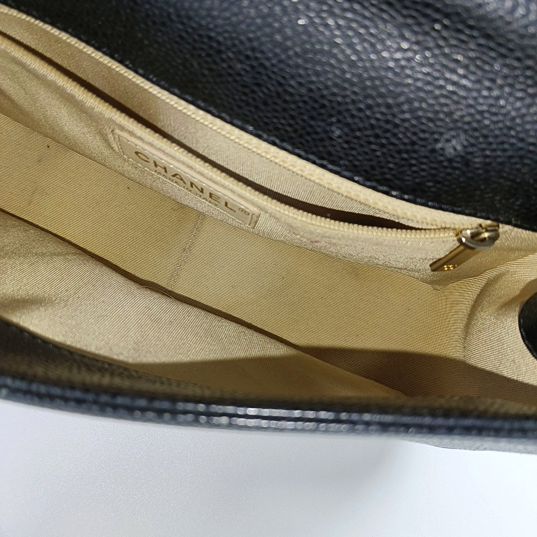 Quilted Grained Calfskin Black