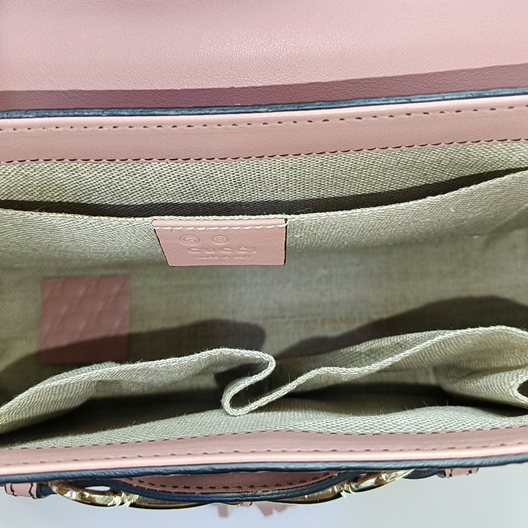 Emily Chain Monogram Calfskin Pink