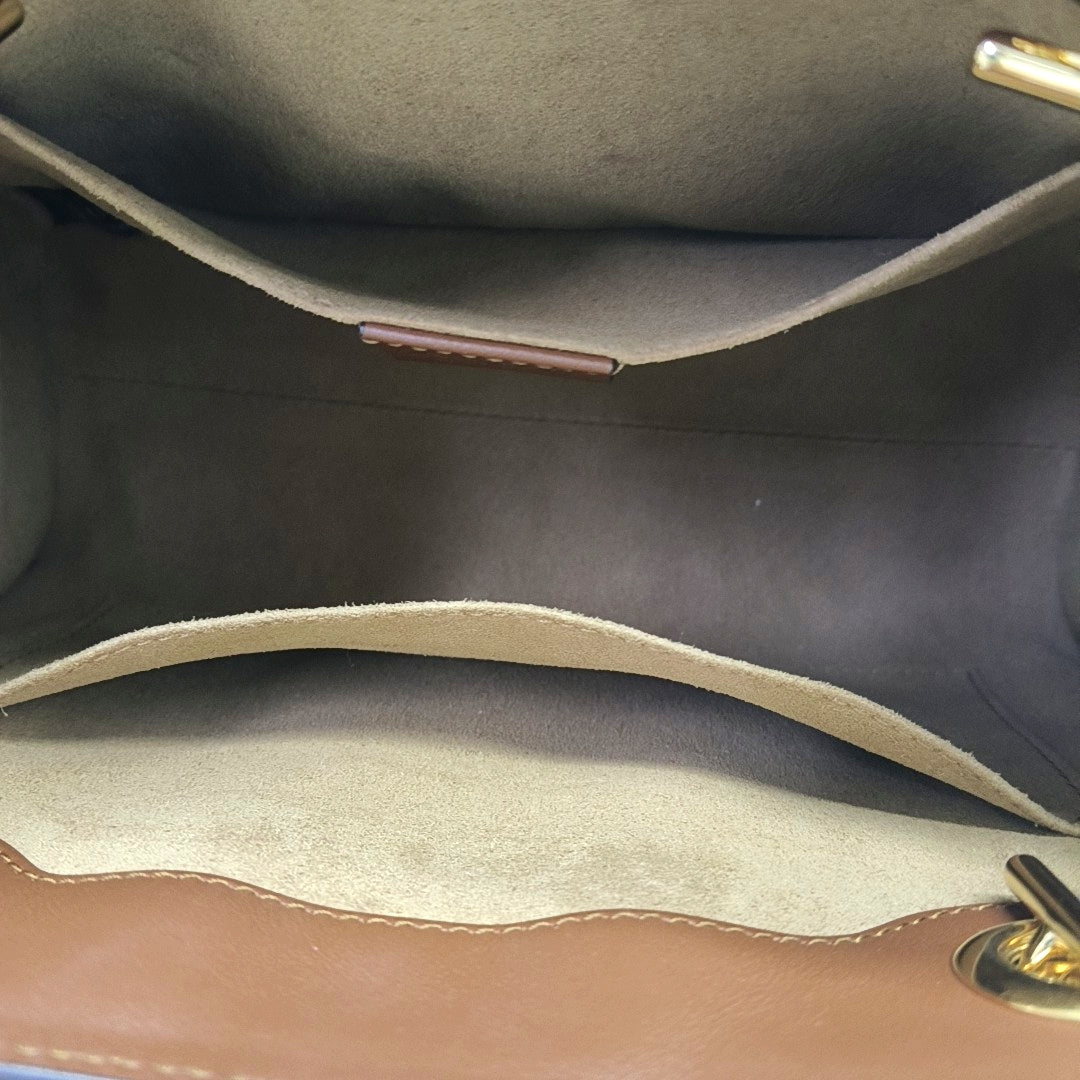 Padlock Small Monogram Coated Canvas Beige