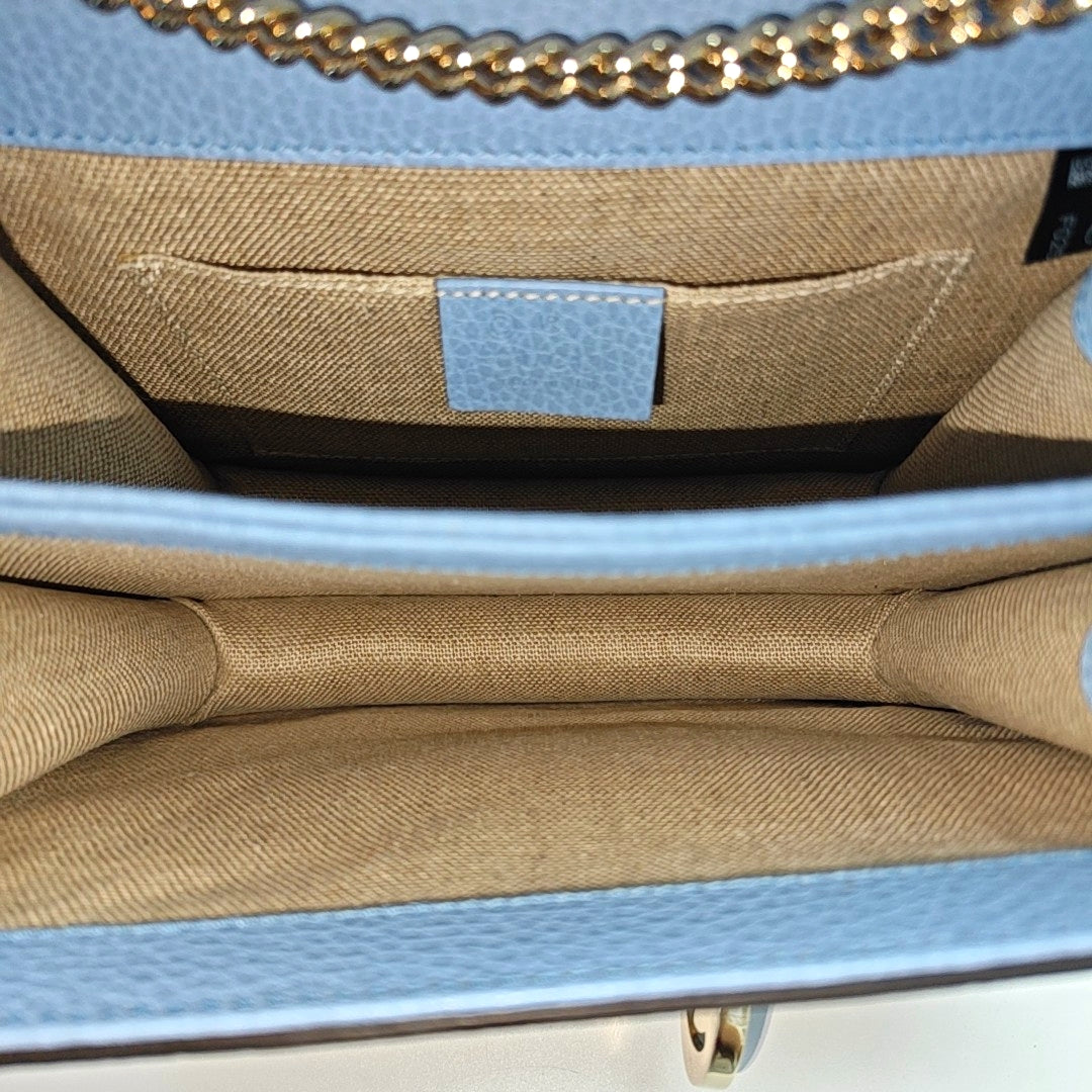 Authenticated pre-owned  Interlocking G Small Calfskin Blue - Shoulder Bag at Looply