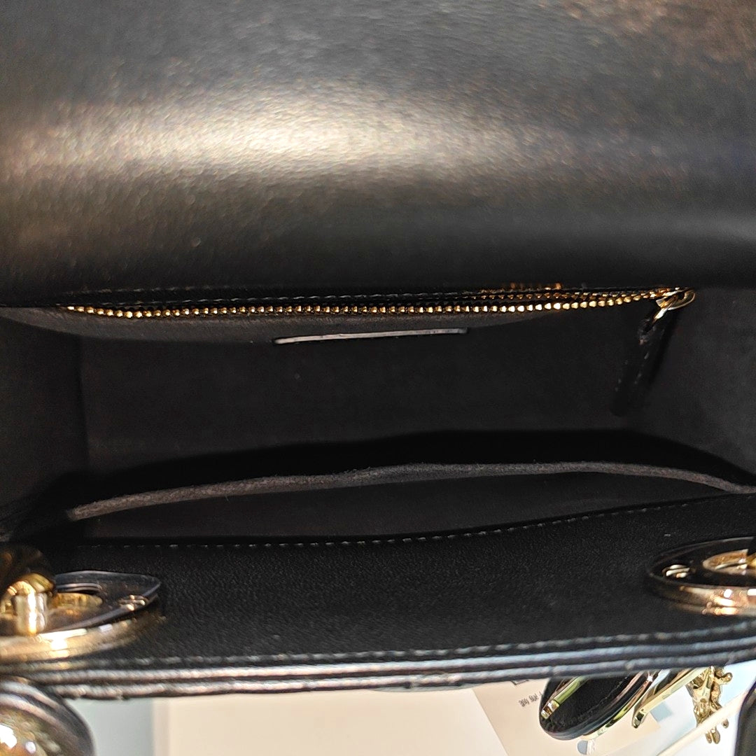 Lady Dior Small Cannage Calfskin Black