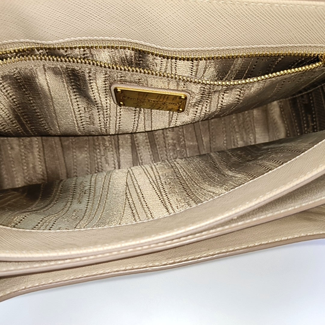 Calfskin Shoulder Bag Beige