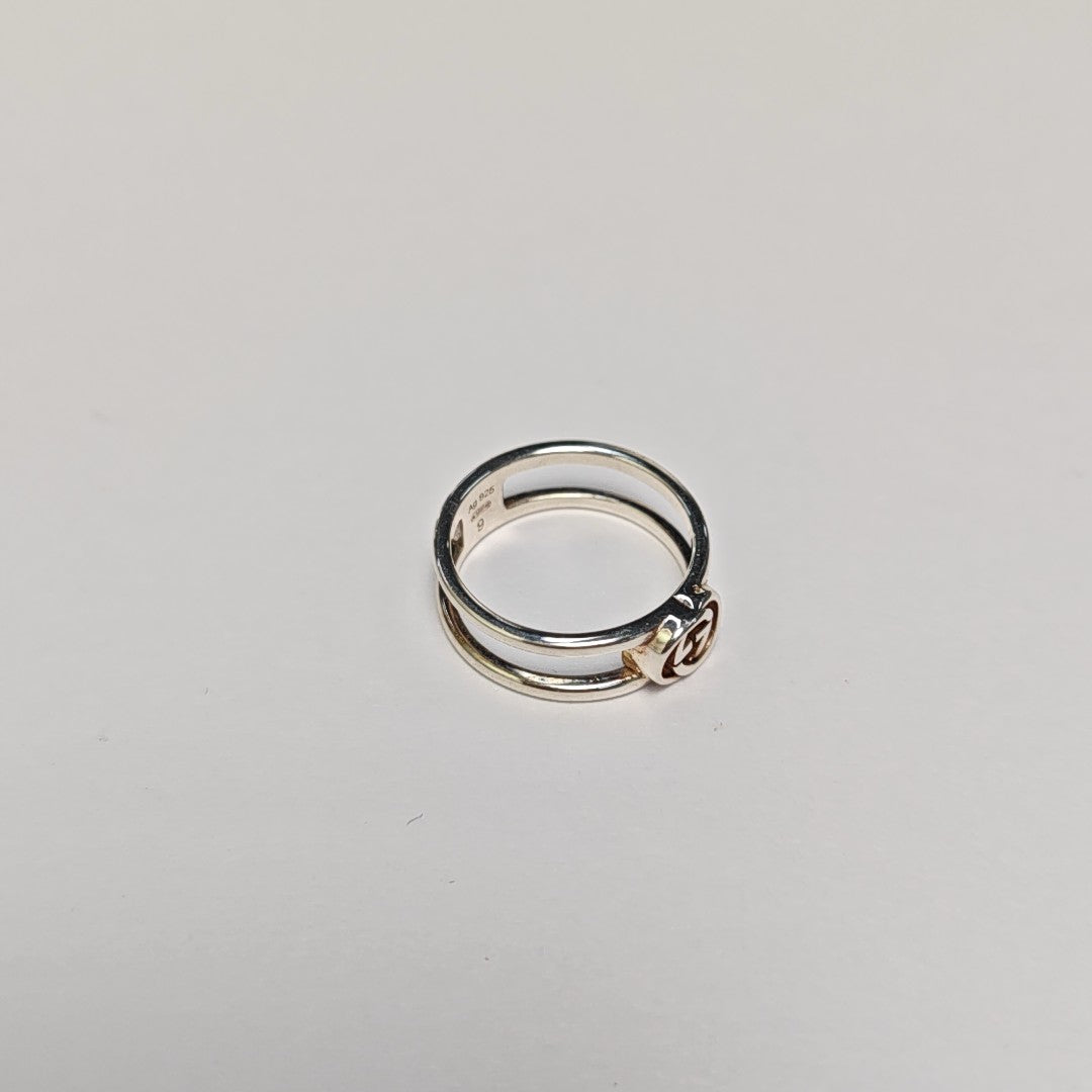 Interlocking G 925 Sterling Silver Ring EU 49