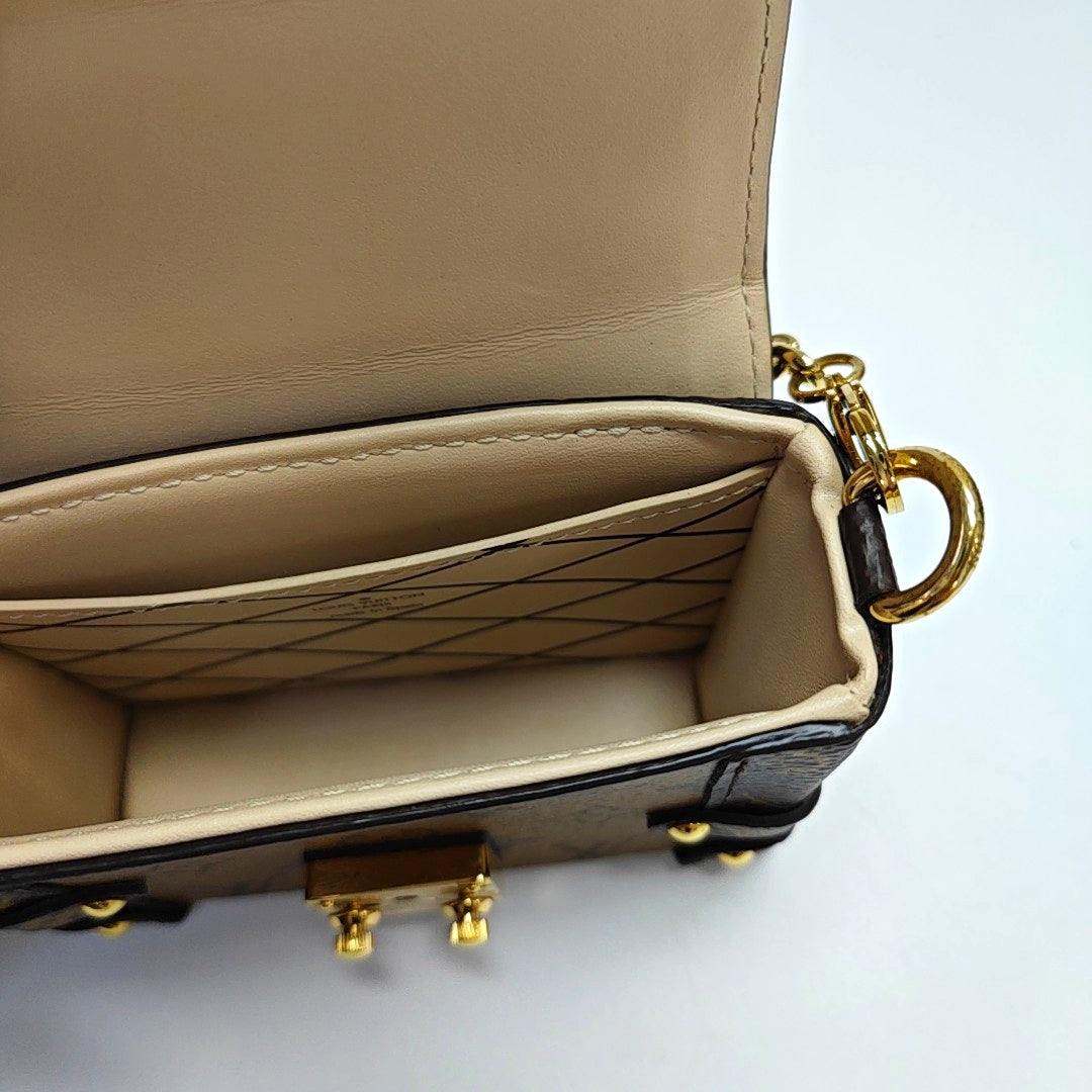 TRUNK Monogram Coated Canvas Brown