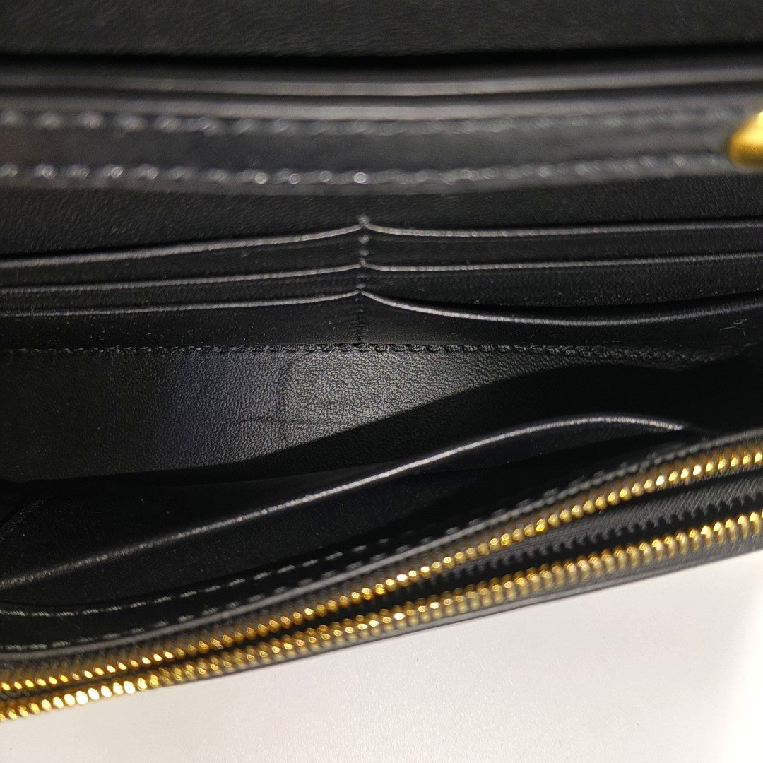 Hourglass Wallet On Chain Mini Calfskin Black