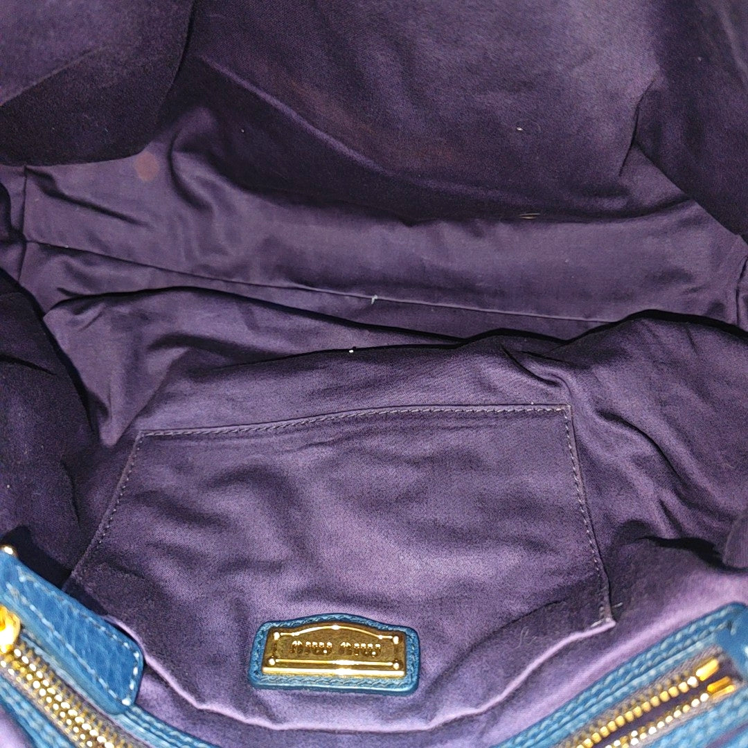 Calfskin Top Handle Bag Blue