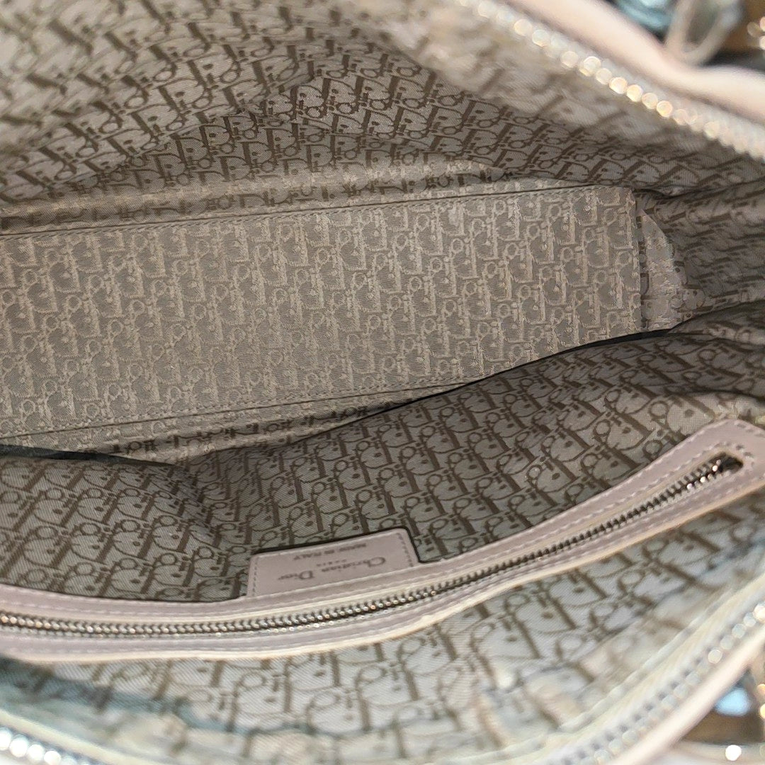 Authenticated pre-owned  Lady Dior Large Cannage Lambskin Gray - Tote Bag at Looply