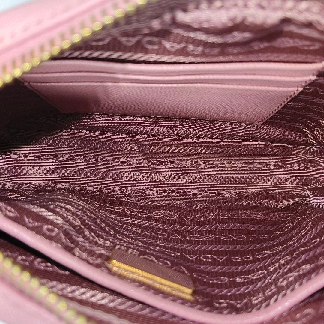 Saffiano Calfskin Shoulder Bag Pink